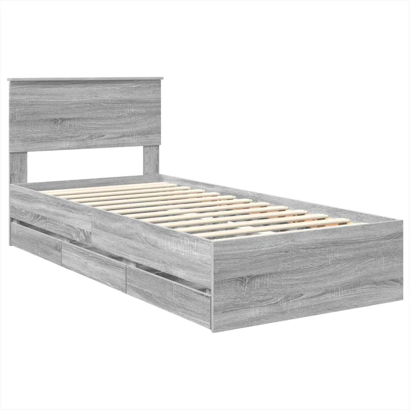 Lovos rėmas Pilkas Sonoma 75 x 190 cm Inžinerinė mediena