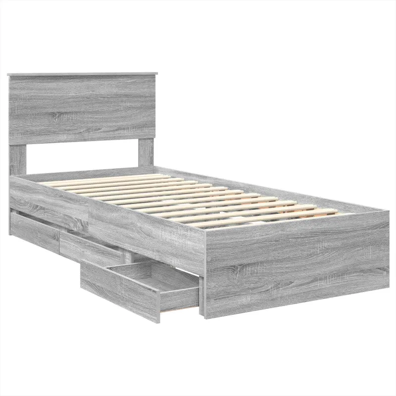 Lovos rėmas Pilkas Sonoma 75 x 190 cm Inžinerinė mediena