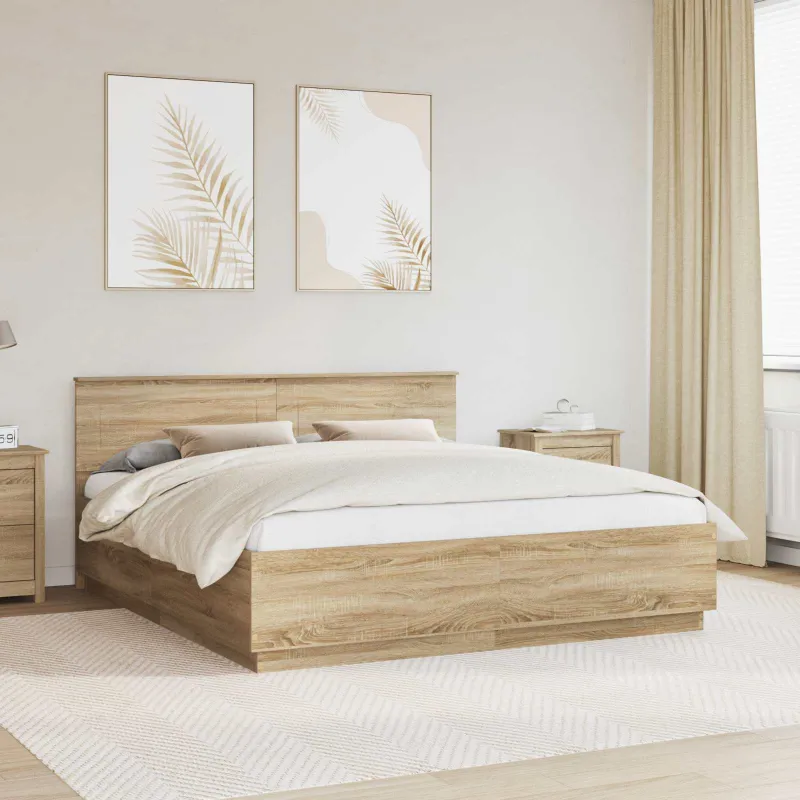 Lovos rėmas Sonoma ąžuolas 200 x 200 cm Apdirbta mediena