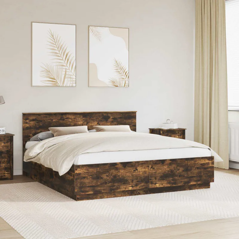 Lovos rėmas Rūkyta ąžuolas 200 x 200 cm Apdirbta mediena