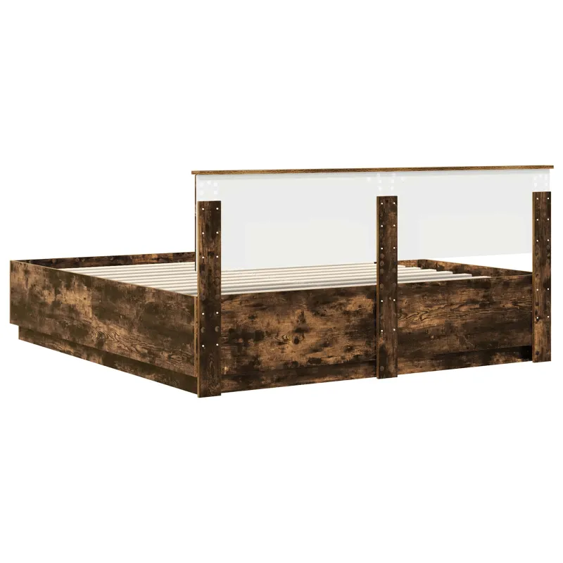 Lovos rėmas Rūkyta ąžuolas 200 x 200 cm Apdirbta mediena