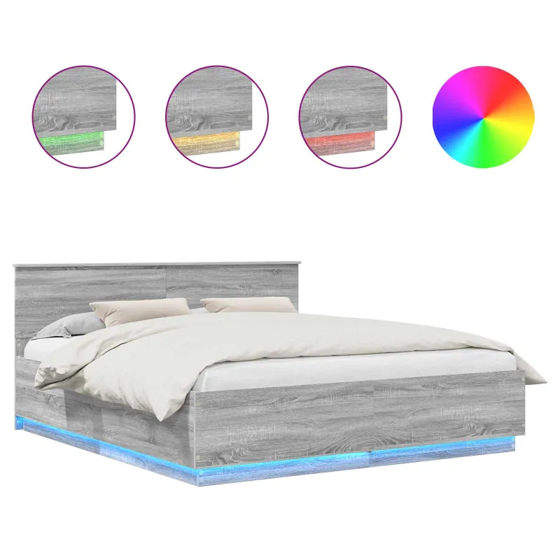 Lovos rėmas Pilkas Sonoma 200 x 200 cm Apdirbta mediena