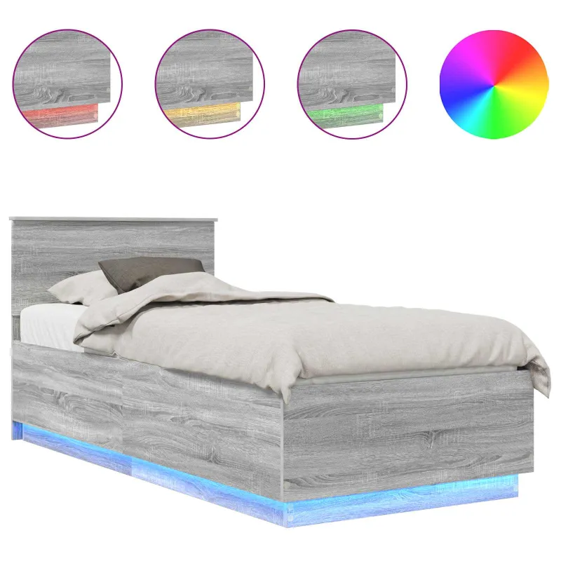 Lovos rėmas Pilkas Sonoma 70 x 190 cm Apdirbta mediena