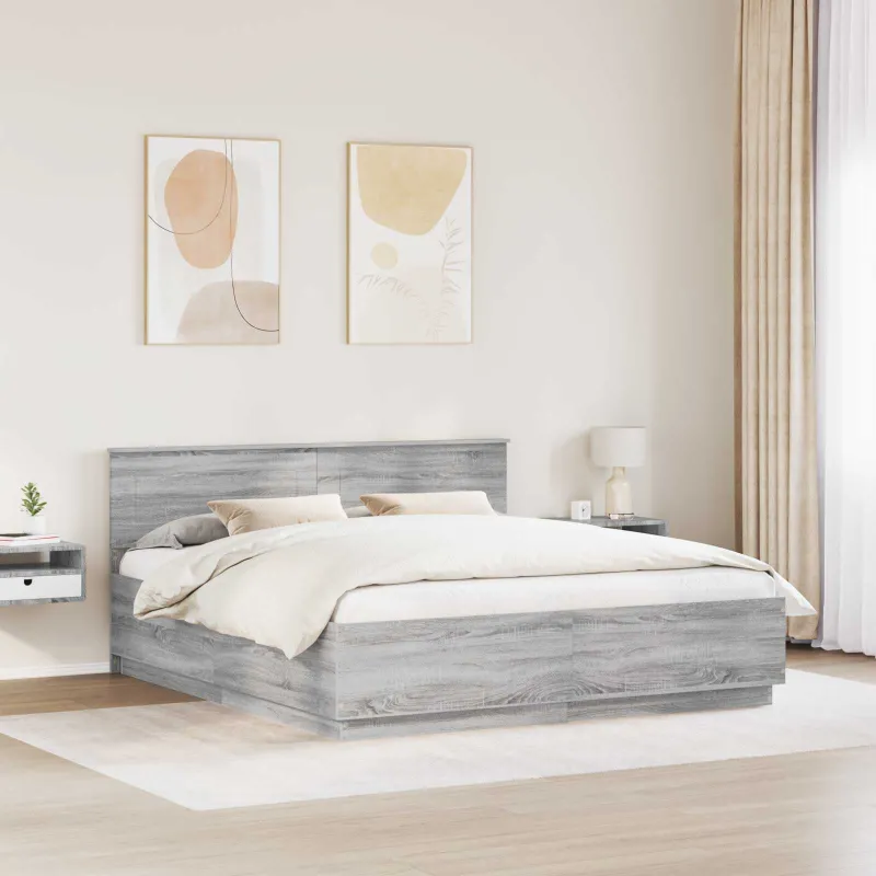 Lovos rėmas Pilka sonoma ąžuolo 180 x 200 cm Apdirbta mediena