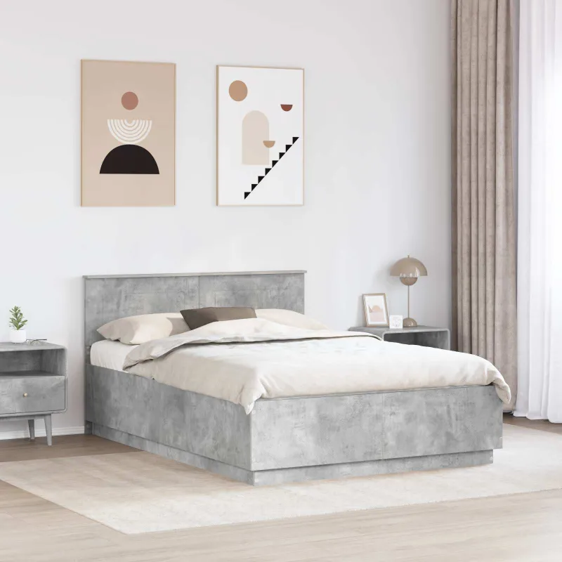 Lovos rėmas Betono pilka 160 x 200 cm Apdirbta mediena