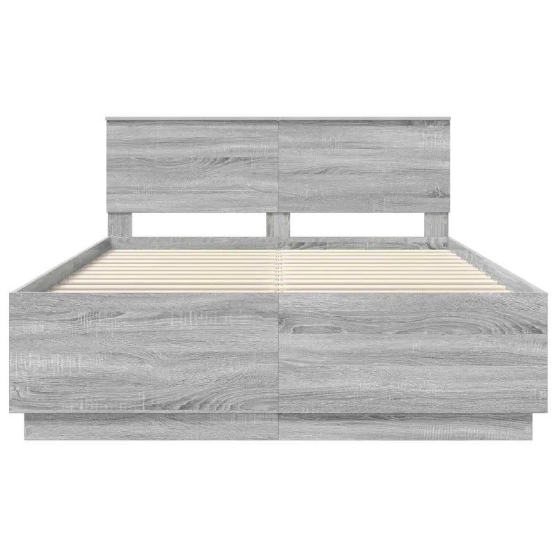 Lovos rėmas Pilka sonoma ąžuolo 150 x 200 cm Apdirbta mediena