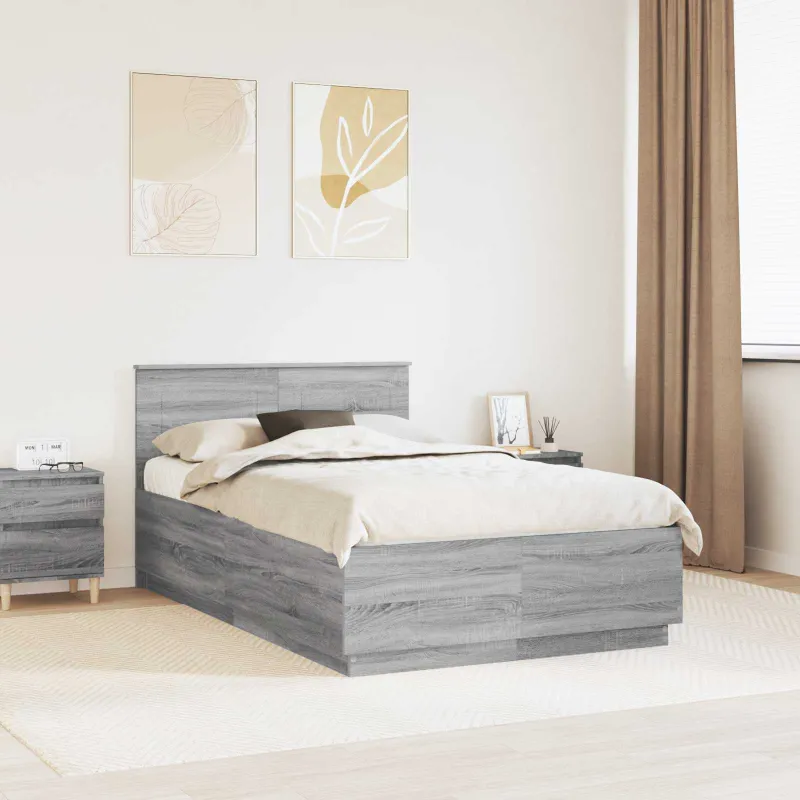 Lovos rėmas Pilka sonoma ąžuolo 135 x 190 cm Apdirbta mediena