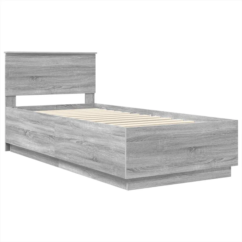 Lovos rėmas Pilka sonoma ąžuolo 100 x 200 cm Apdirbta mediena