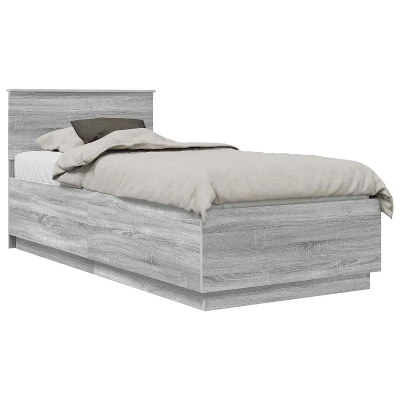 Lovos rėmas Pilka sonoma ąžuolo 70 x 190 cm Apdirbta mediena