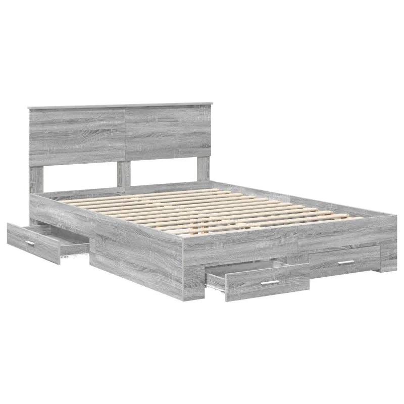 Lovos rėmas Pilkas Sonoma 140 x 190 cm Apdirbta mediena