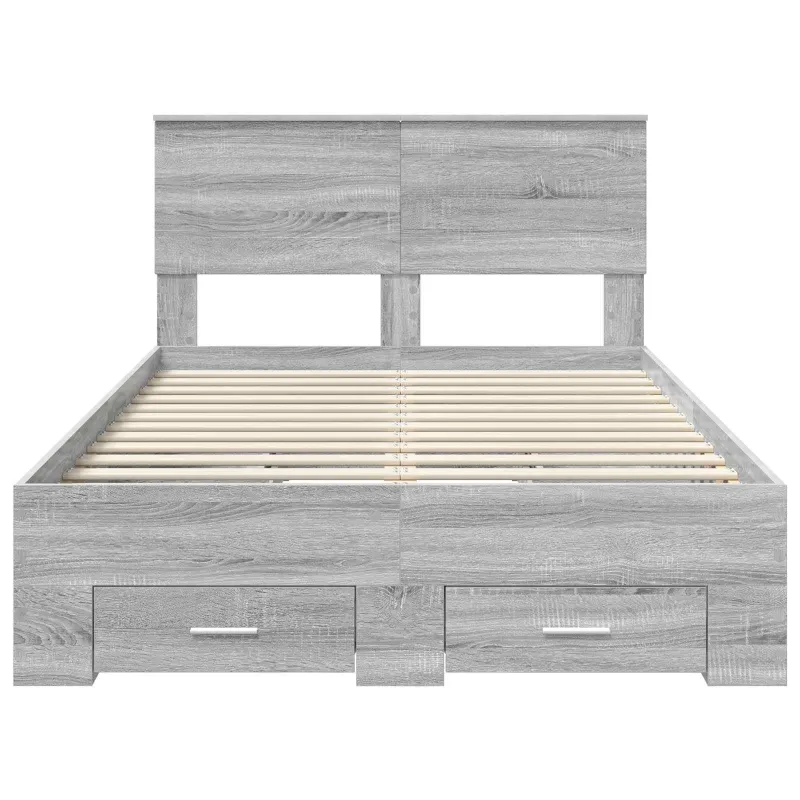 Lovos rėmas Pilkas Sonoma 135 x 190 cm Apdirbta mediena