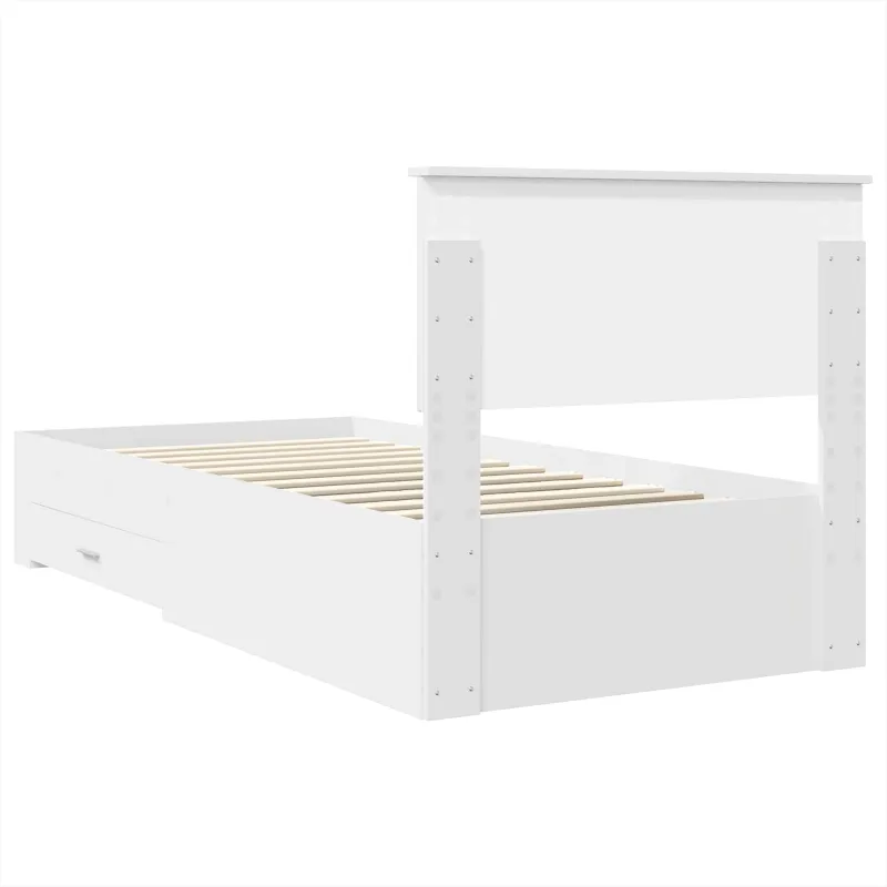 Lovos rėmas su galvūgalio Balta 90 x 190 cm Apdirbta mediena