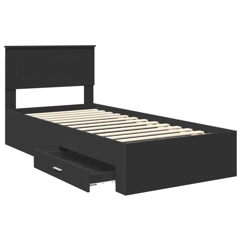 Lovos rėmas Juodas ir sidabrinis 75 x 190 cm Apdirbta mediena