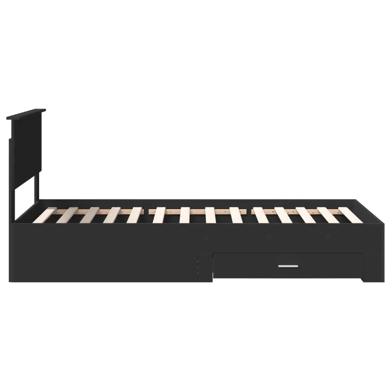 Lovos rėmas Juodas ir sidabrinis 75 x 190 cm Apdirbta mediena