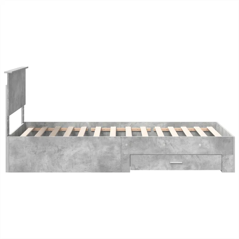 Lovos rėmas su galvūgalio Betono pilko ir sidabro 75 x 190 cm