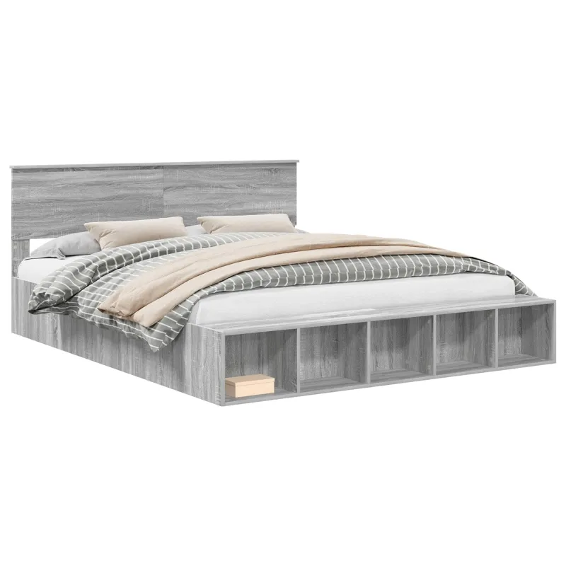 Lovos rėmas Pilkas Sonoma 200 x 200 cm Apdirbta mediena