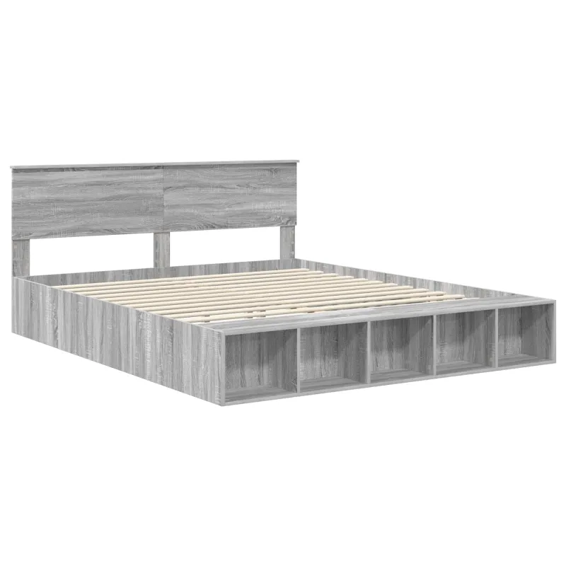 Lovos rėmas Pilkas Sonoma 200 x 200 cm Apdirbta mediena