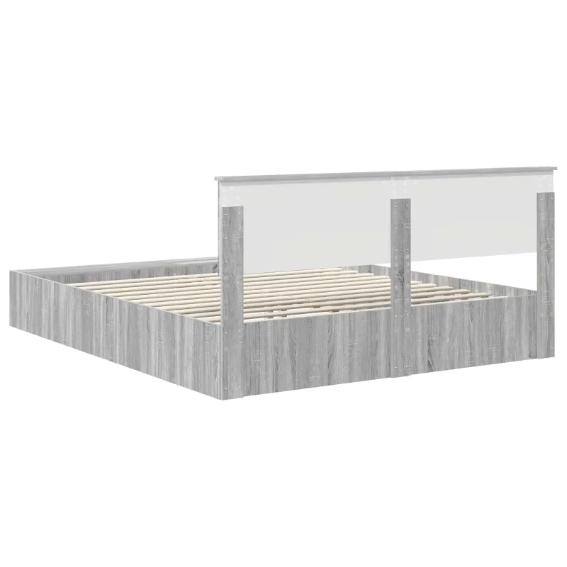 Lovos rėmas Pilkas Sonoma 200 x 200 cm Apdirbta mediena