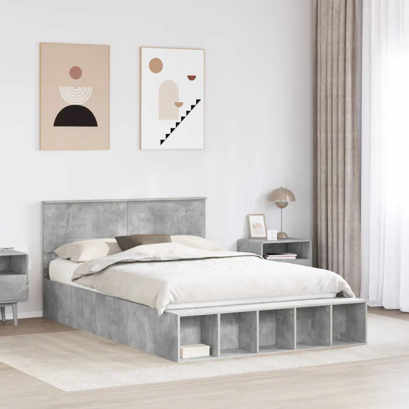 Lovos rėmas Betono pilka 150 x 200 cm Apdirbta mediena