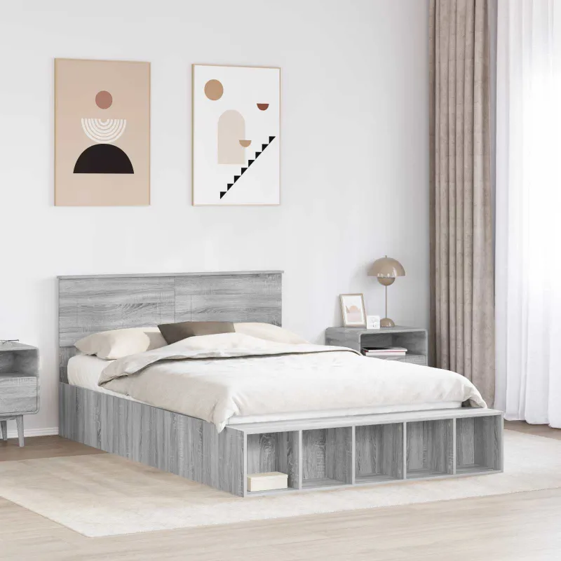 Lovos rėmas Pilkas Sonoma 150 x 200 cm Apdirbta mediena