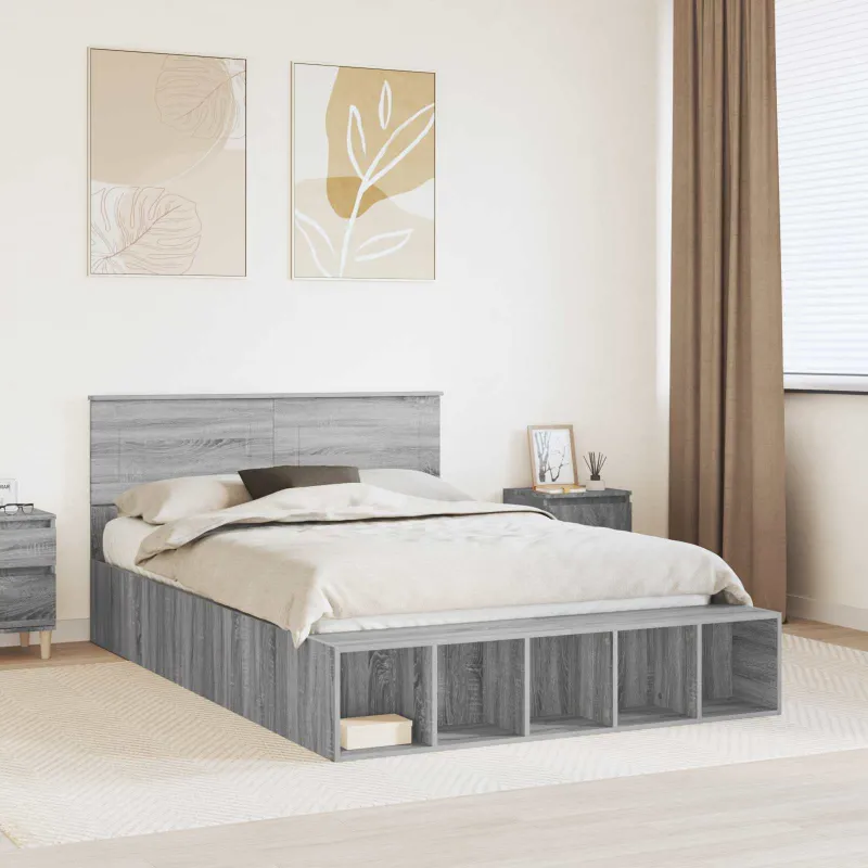 Lovos rėmas Pilkas Sonoma 140 x 190 cm Apdirbta mediena