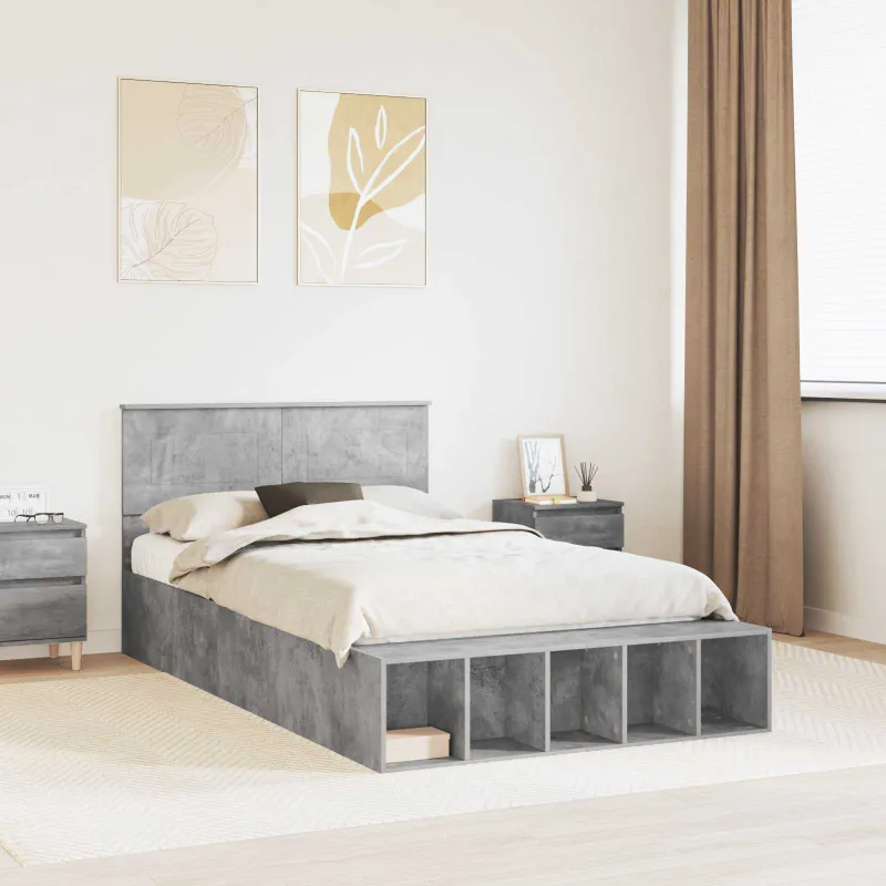 Lovos rėmas Betono pilka 135 x 190 cm Apdirbta mediena