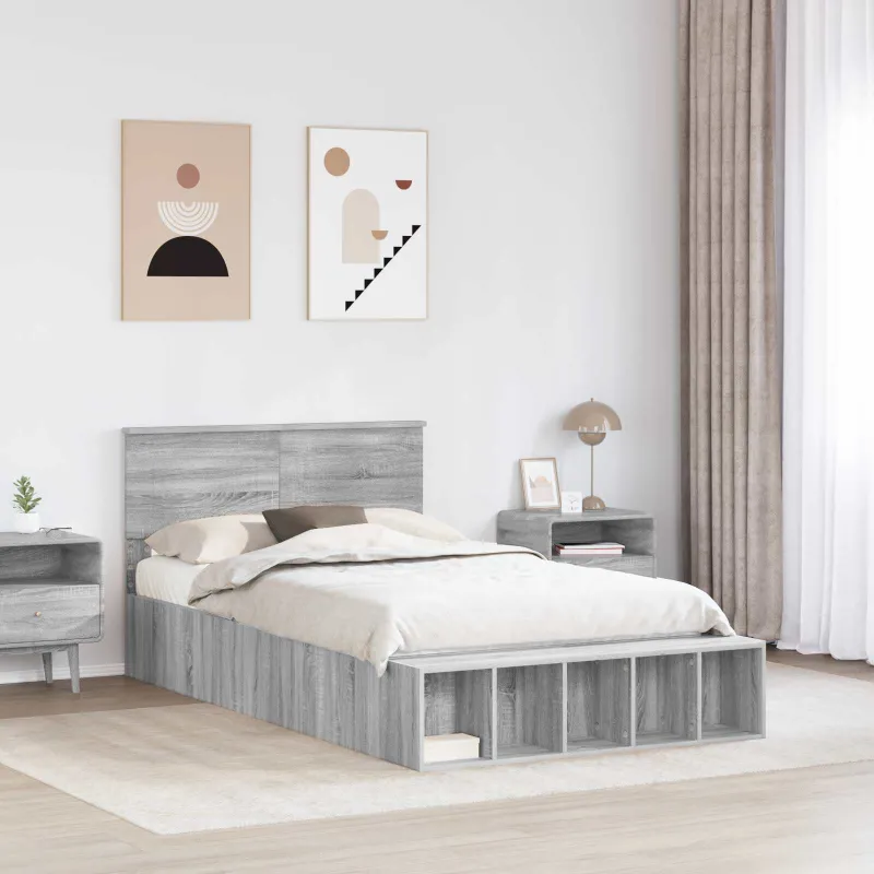 Lovos rėmas Pilkas Sonoma 120 x 190 cm Apdirbta mediena