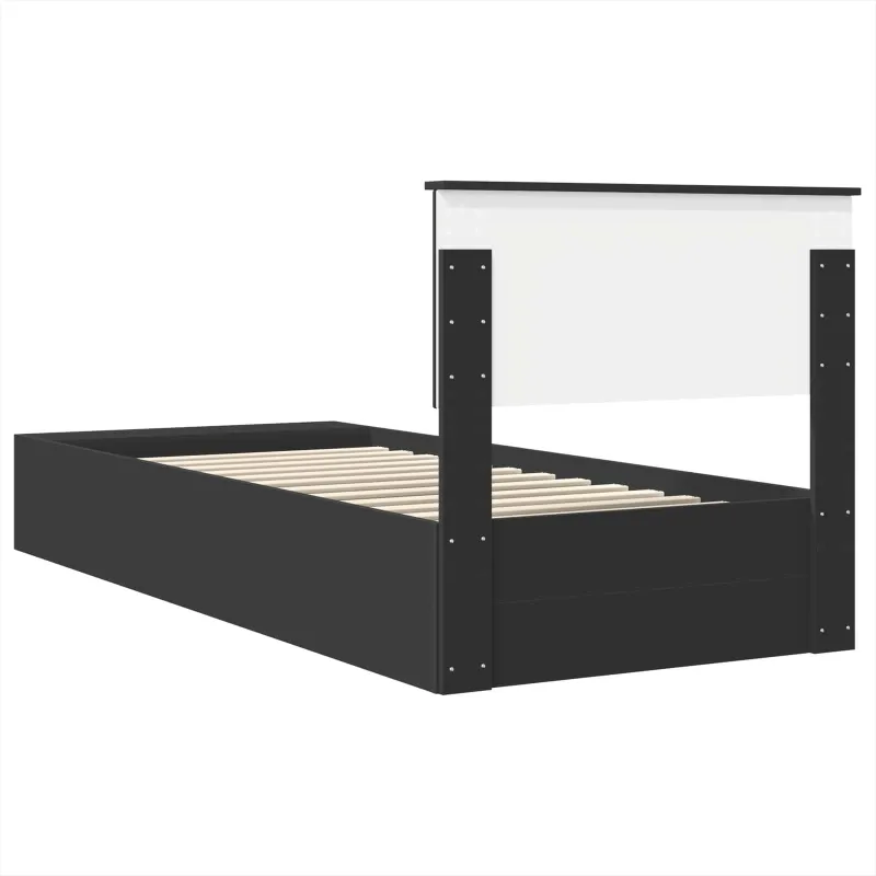 Lovos rėmas su lentyna Juoda 100 x 200 cm Apdirbta mediena