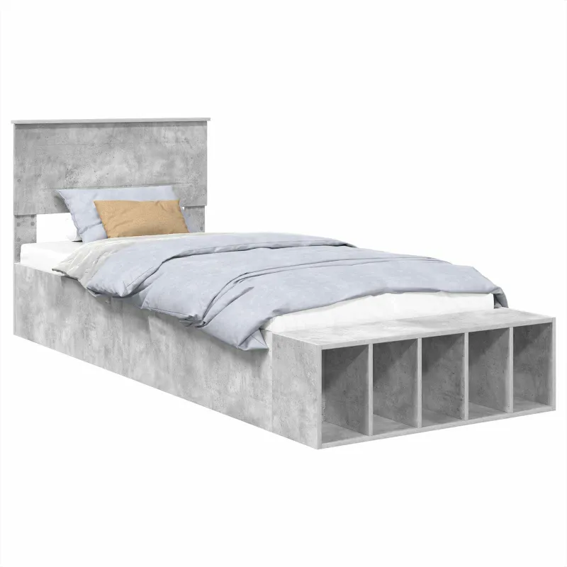 Lovos rėmas Betono pilka 90 x 200 cm Apdirbta mediena