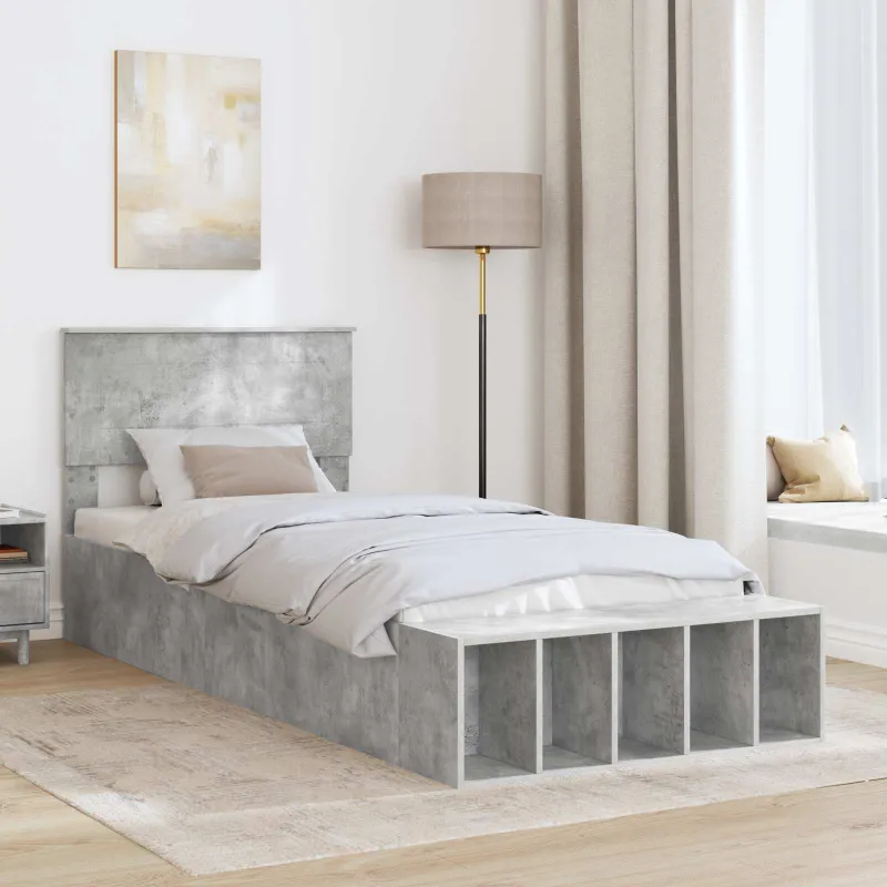 Lovos rėmas Betono pilka 90 x 200 cm Apdirbta mediena