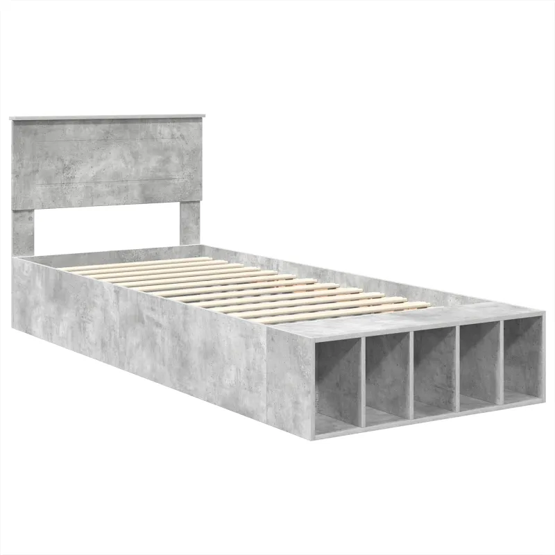 Lovos rėmas Betono pilka 90 x 200 cm Apdirbta mediena