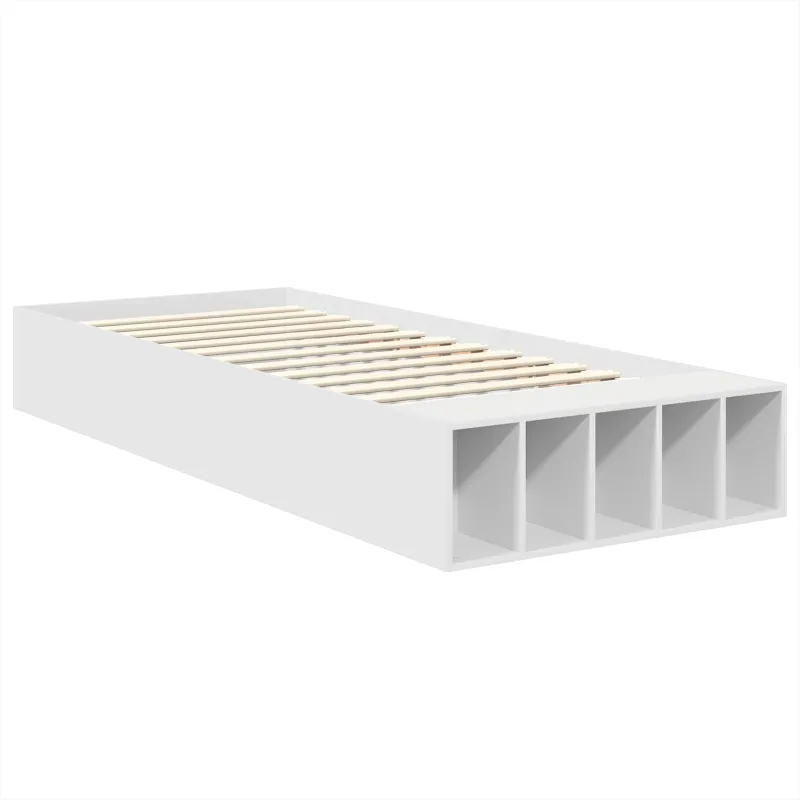 Lovos rėmas su lentyna Balta 75 x 190 cm Apdirbta mediena