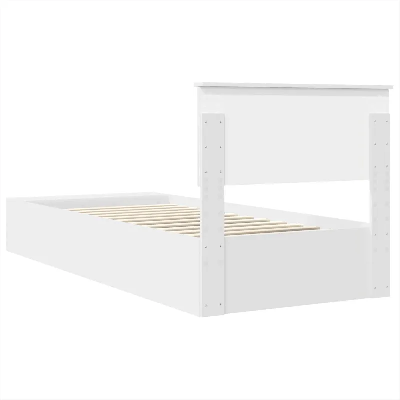 Lovos rėmas su lentyna Balta 75 x 190 cm Apdirbta mediena
