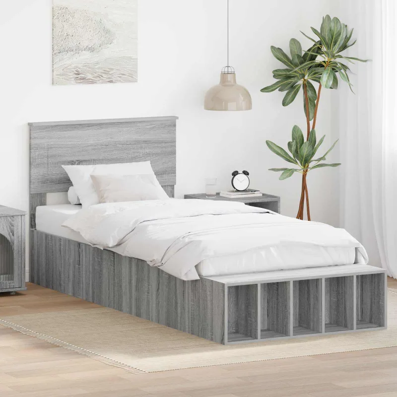 Lovos rėmas Pilkas Sonoma 75 x 190 cm Apdirbta mediena