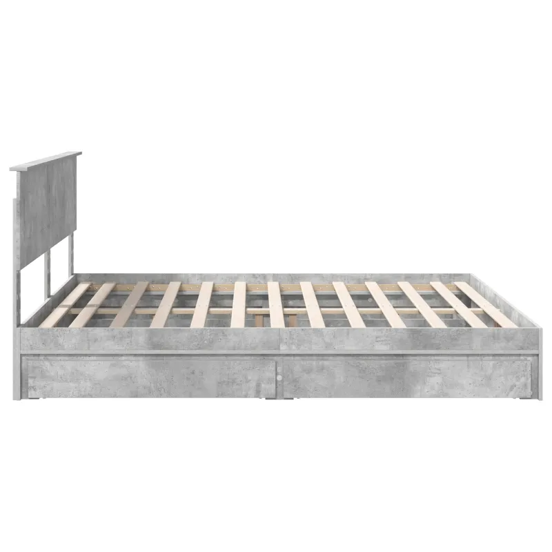 Saugos lova Betono pilka 200 x 200 cm Apdirbta mediena