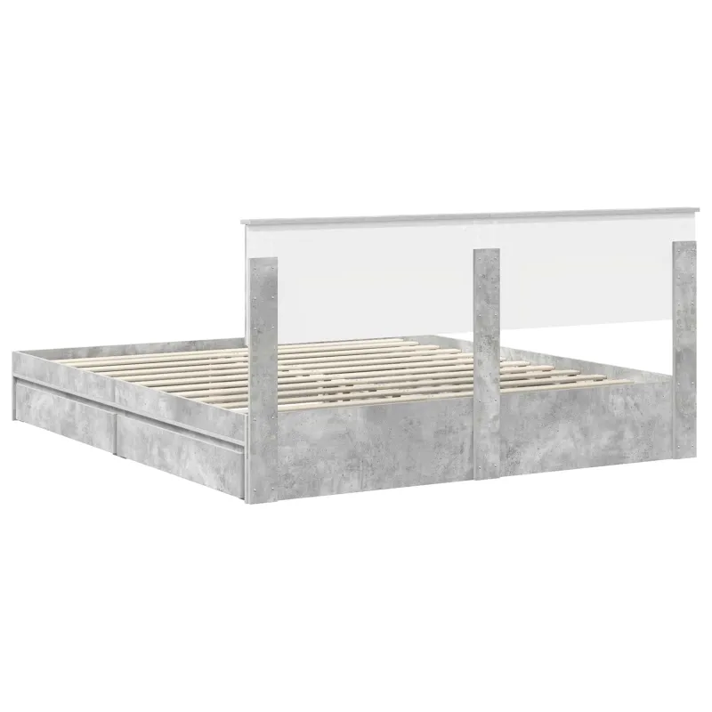 Saugos lova Betono pilka 200 x 200 cm Apdirbta mediena