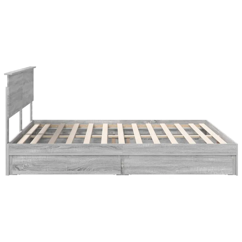 Saugos lova Pilkas Sonoma 200 x 200 cm Apdirbta mediena