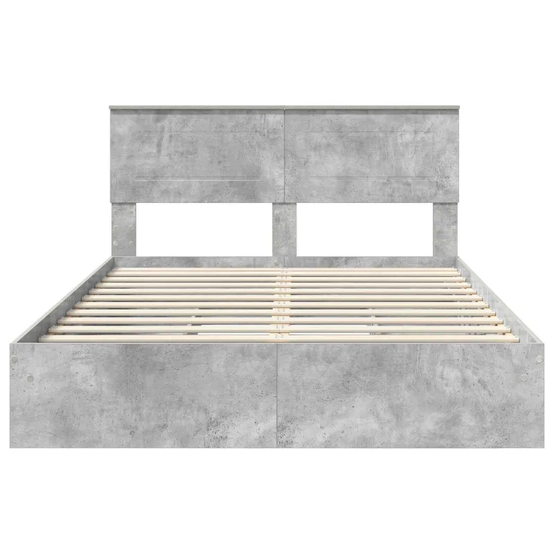 Saugos lova Betono pilka 150 x 200 cm Apdirbta mediena