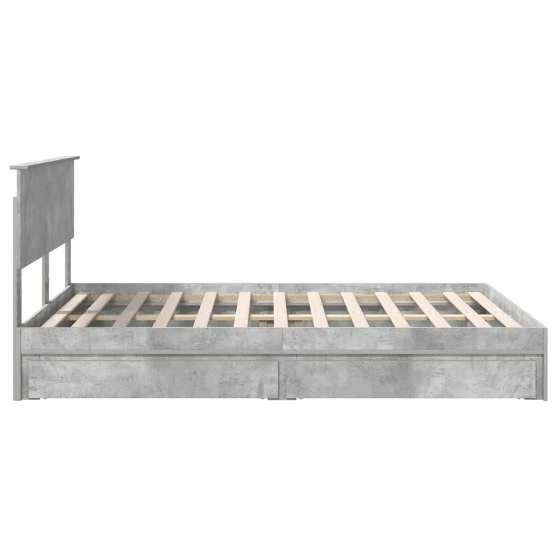 Saugos lova Betono pilka 150 x 200 cm Apdirbta mediena