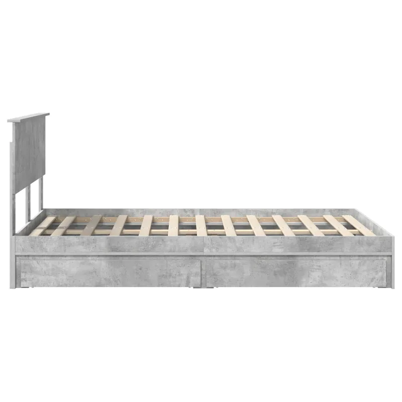 Saugos lova Betono pilka 135 x 190 cm Apdirbta mediena