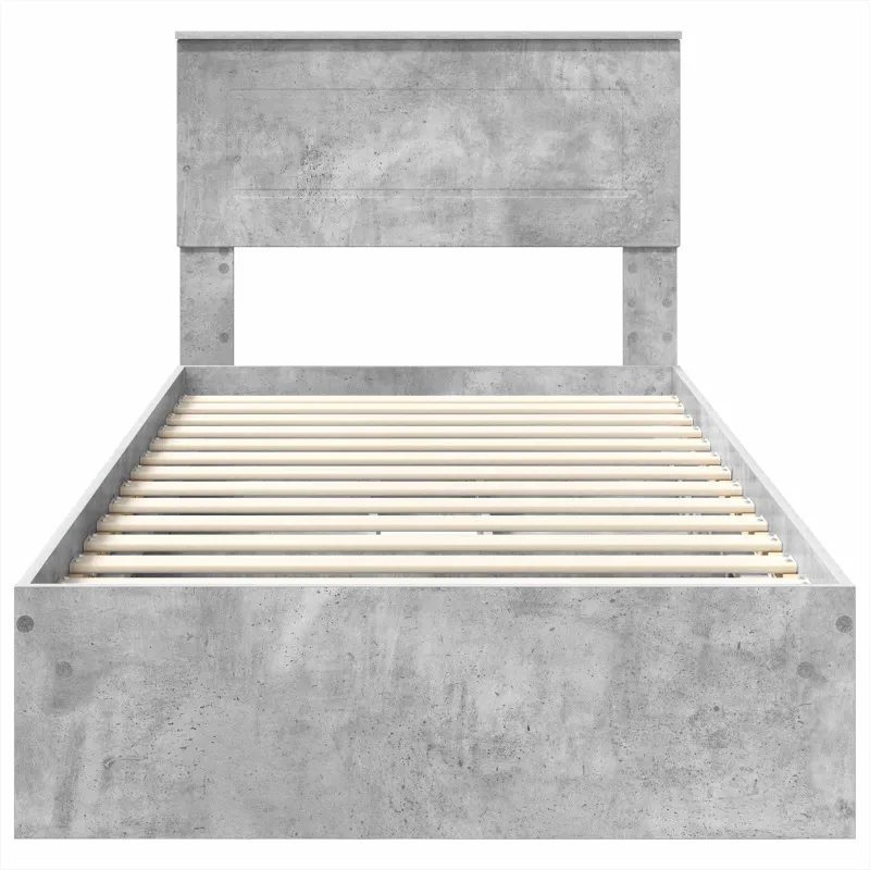 Saugos lova Betono pilka 70 x 190 cm Apdirbta mediena