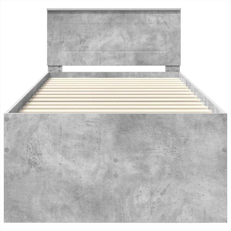 Dienos lova Betono pilka ir juoda 70 x 190 cm Apdirbta mediena