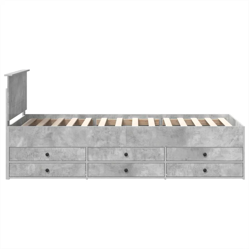 Dienos lova Betono pilka ir juoda 70 x 190 cm Apdirbta mediena