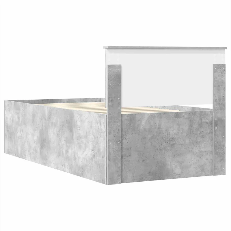 Dienos lova Betono pilka ir juoda 70 x 190 cm Apdirbta mediena