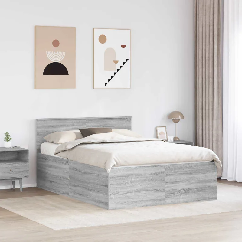 Lovos rėmas Pilkas Sonoma 140 x 190 cm Apdirbta mediena
