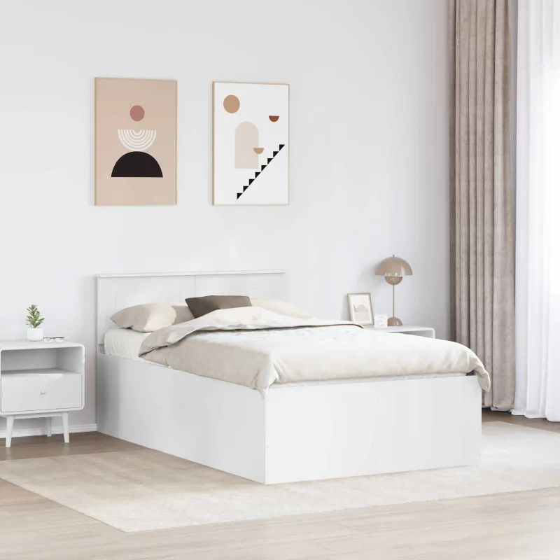 Lovos rėmas su galvūgalio Balta 135 x 190 cm Apdirbta mediena