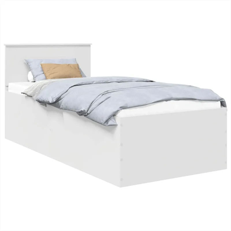 Lovos rėmas su galvūgalio Balta 75 x 190 cm Apdirbta mediena