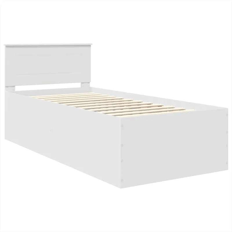 Lovos rėmas su galvūgalio Balta 75 x 190 cm Apdirbta mediena