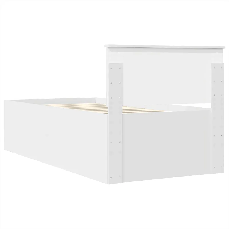 Lovos rėmas su galvūgalio Balta 75 x 190 cm Apdirbta mediena