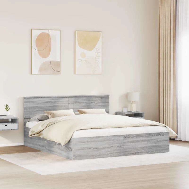 Lovos rėmas Pilkas Sonoma 200 x 200 cm Apdirbta mediena
